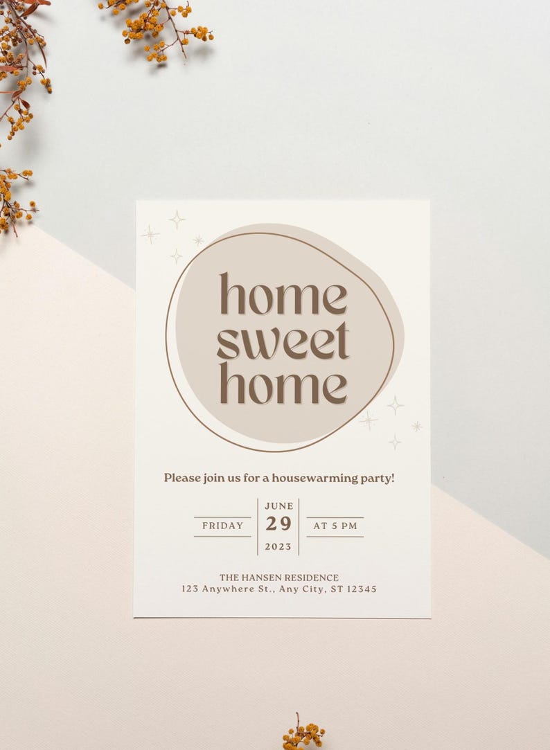 Editable Housewarming Invitation Template, Boho New Home Celebration ...