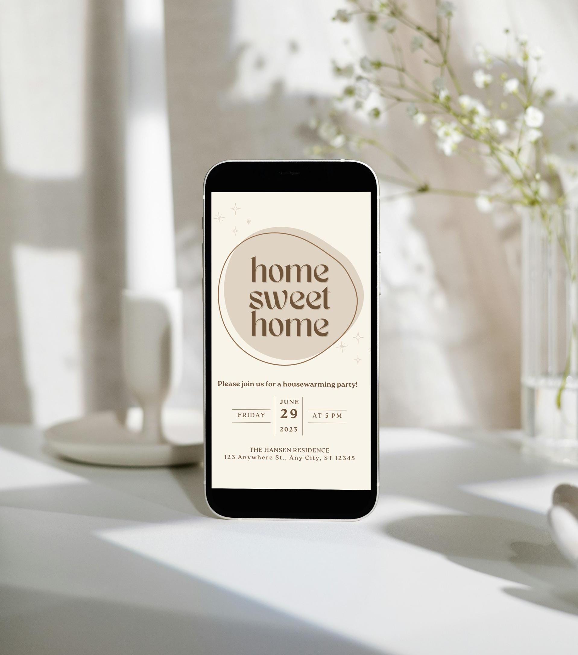 Editable Housewarming Invitation Template, Boho New Home Celebration ...