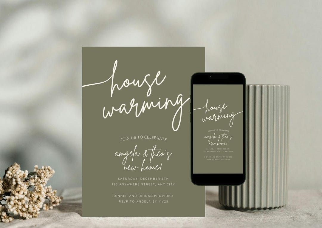 Housewarming Invitation Template, Boho New Home Announcement, Digital ...
