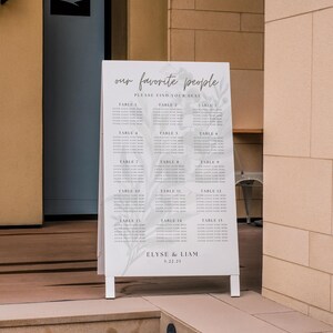 Modern Wedding Seating Chart Template, Greenery Editable Canva Design, Printable Find Your Seat Sign, Wedding Reception Decor