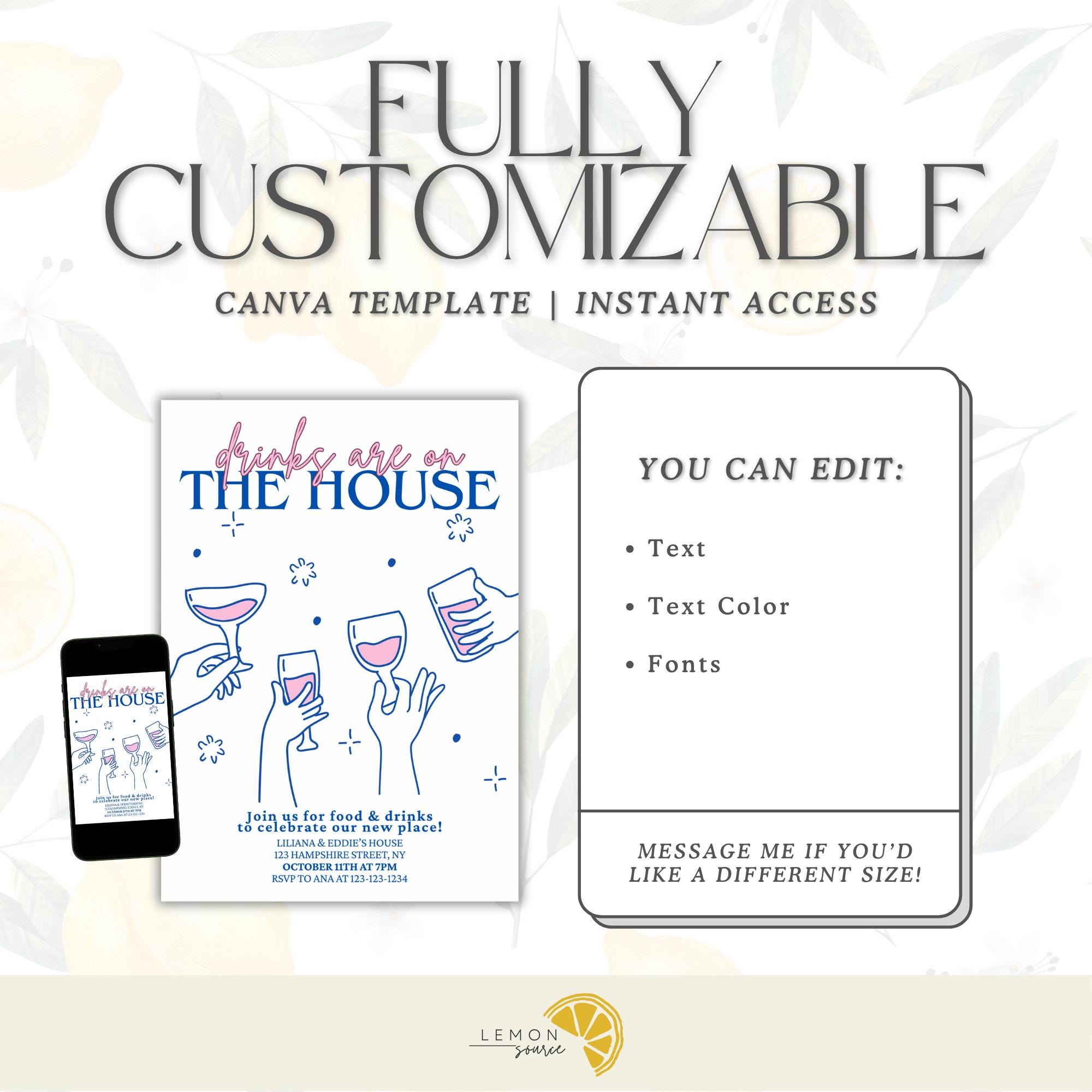 Editable Housewarming Party Invitation Template, Modern Canva ...
