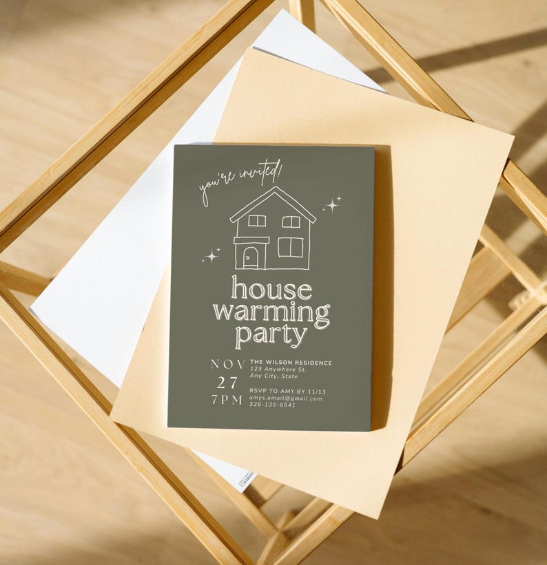 Digital Housewarming Party Invitation, New Home Invite, Sage New ...