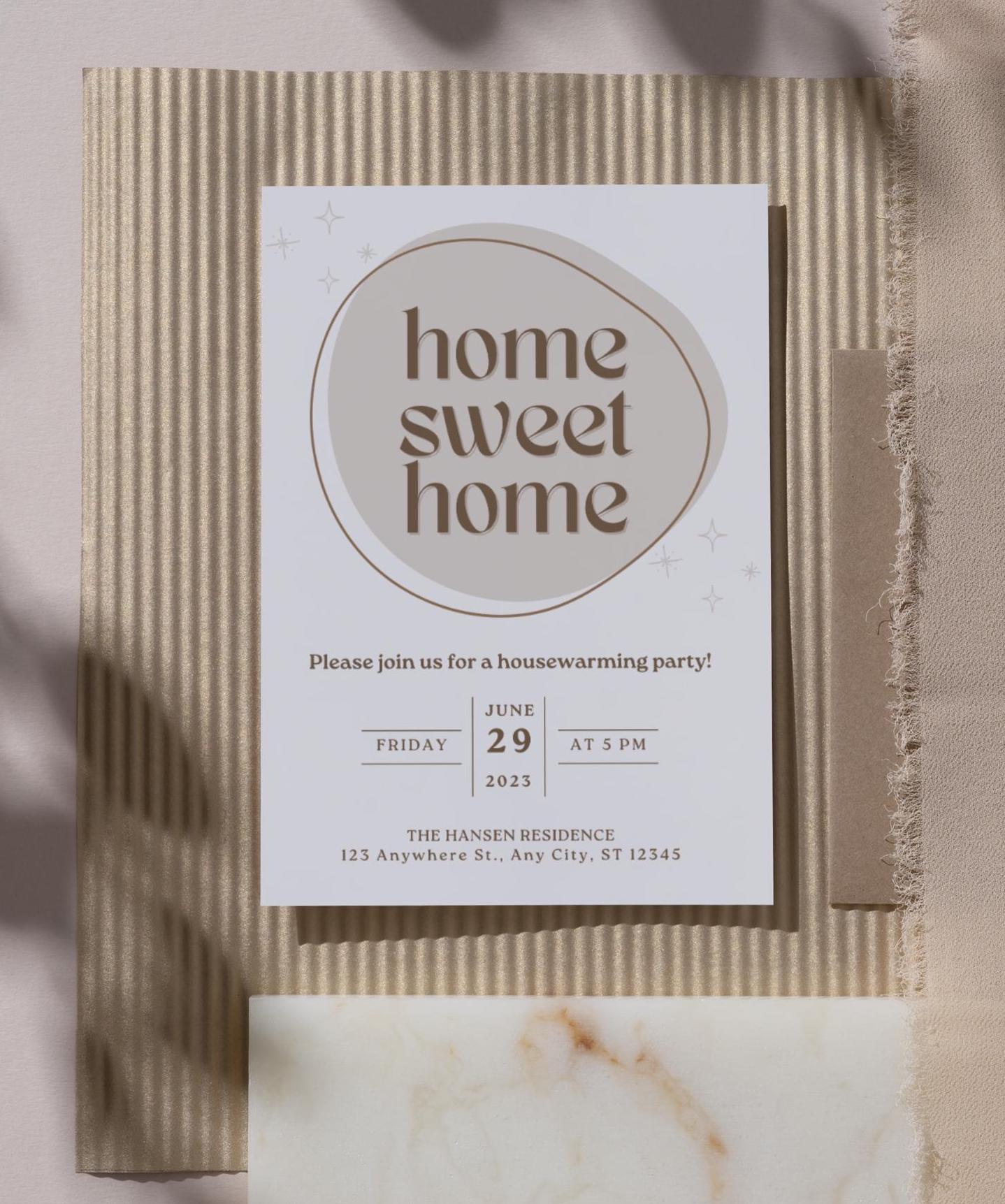 Editable Housewarming Invitation Template, Boho New Home Celebration ...