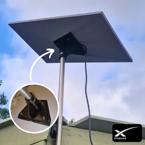 Pole Mount Adapter for Gen 3 Starlink Dish with 20-Degree Angle, Compatible with Standard Kickstand Setup, Outdoor-Ready