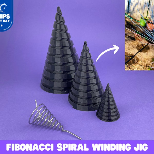 Jig di avvolgimento bobina Fibonacci per giardinaggio elettrocoltura / 3 dimensioni / Piccolo / Medio / Grande