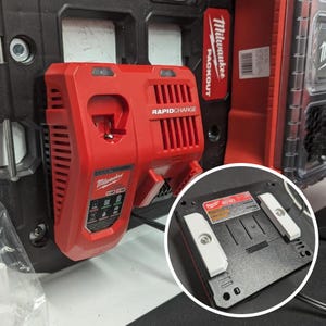 Milwaukee Packout Bracket for Rapid Chargers - Heavy-Duty Mount for Secure and Organized Charging | Ideal for Mobile Workstations