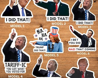 Trump I did that sticker mix bundle | Elon - Kamala - TRUMP sticker Set