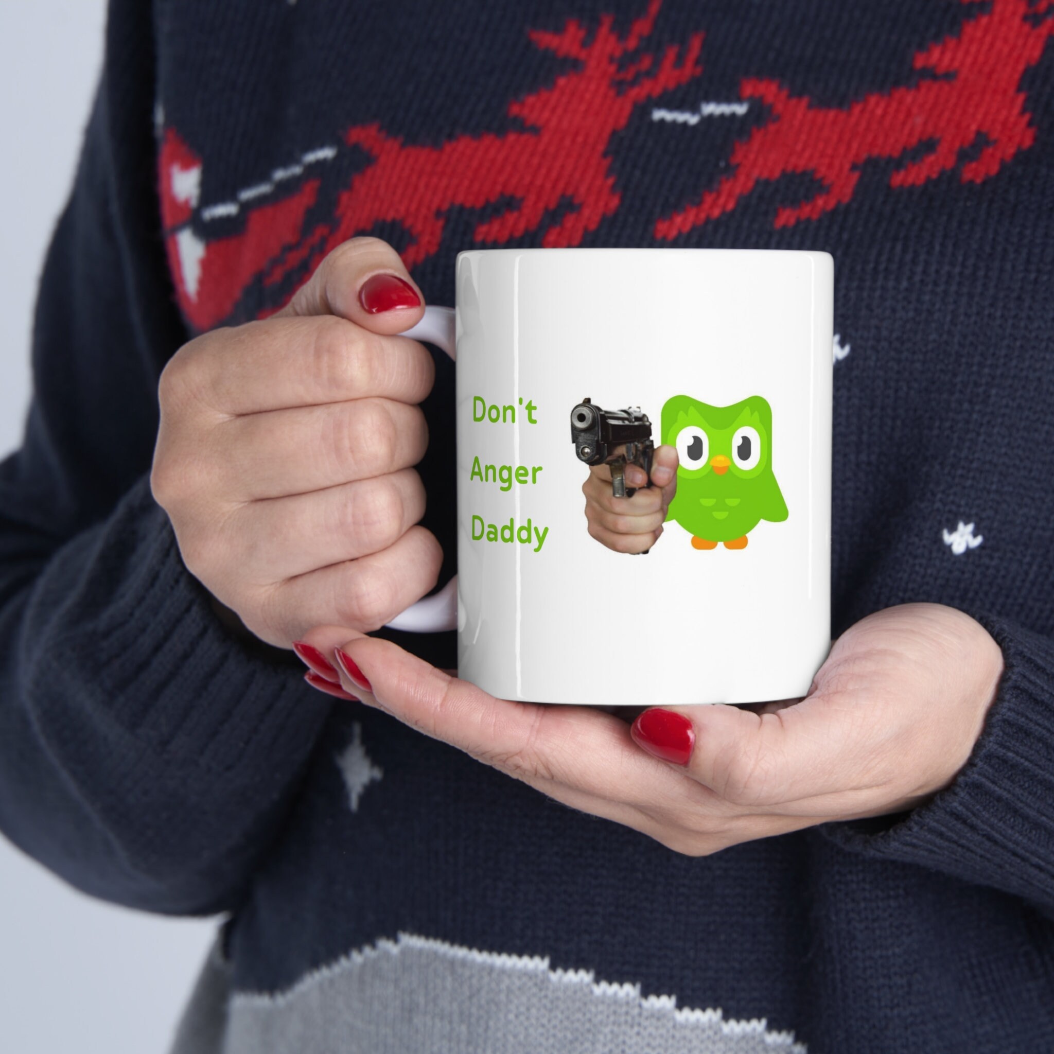 Duolingo Daddy Ceramic Coffee Cup Funny Meme Tea Mug Etsy