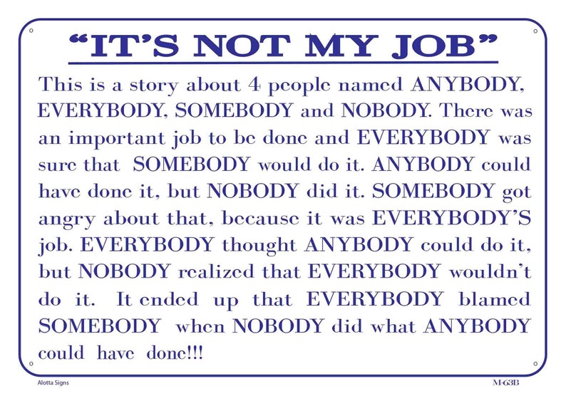 It's NOT My Job Sign Novelty Sign image 3