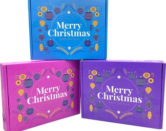 Custom Gift Boxes, 10 Unique boxes with your company logo, family name, holiday message, show your appreciation, love, care. sturdy E-flute