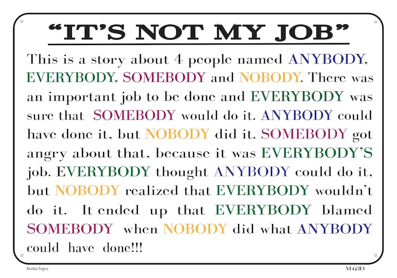 It's NOT My Job Sign Novelty Sign image 4