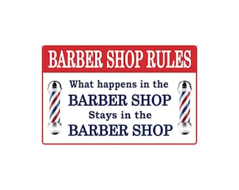 Barber Shop Rules - Novelty Sign