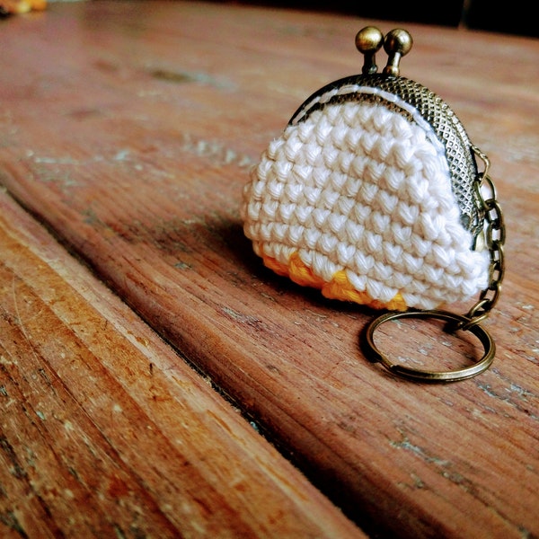 Crochet coin purse / handcrafted bag keychain / mini crochet bag