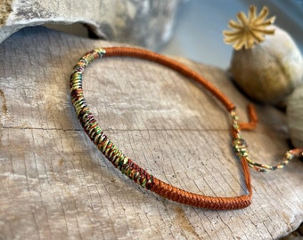 Bracelet artisanal avec noeuds porte-bonheur, bracelet de style tibétain, homme et femme, bracelet fil tressé, noeuds porte-bonheur