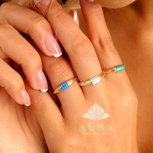 14K Gold Ribbed Dome Ring, Multi Lined Gold Dome Band, Stackable Gold Ring, Chunky Gold Ring, Statement Ring, Croissant Dome Ring
