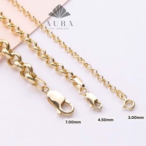 14K Gold Rolo Chain Anklet, 3mm 4mm 5mm Chain Anklet, Layering Man Woman Anklet, Minimalist Belcher Chain Anklet, Dainty Anklet
