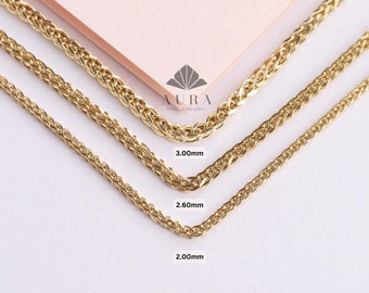 値下げ‼︎14K チェーンブレスレット 14Kゴールドパームフランコチェーンブレスレット、ウィートフォックス