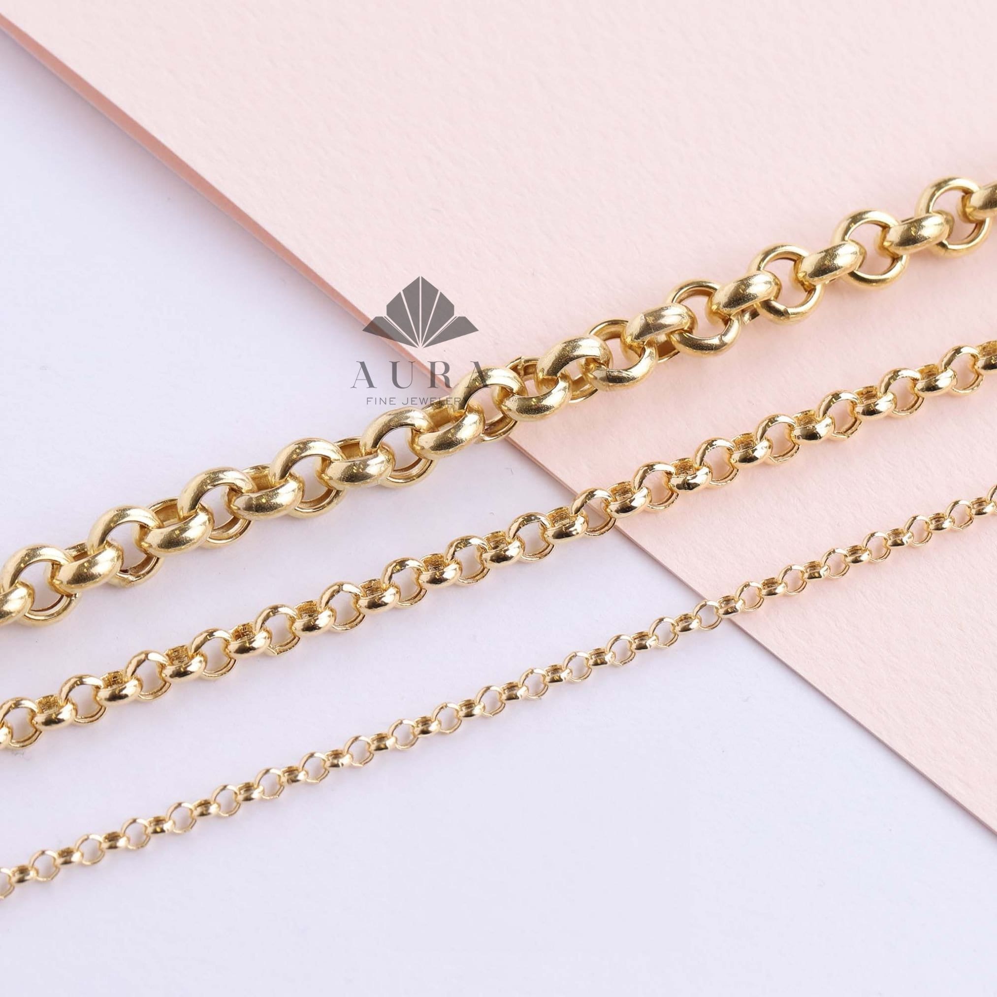 Clearance Pricing BLOWOUT 17.7 inch Rolo Chain Necklace, 18K Gold Plated  Finished Chain For Jewelry Making, Dainty 1mm Rolo Necklace w/Spring Ring, CN-576