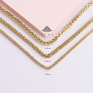 14K Gold Palm Chain Anklet, Wheat Foxtail Palm, Franco Chain Anklet, 2mm 3mm 4mm Link Chain Anklet, Men Women Anklet, Thanksgiving