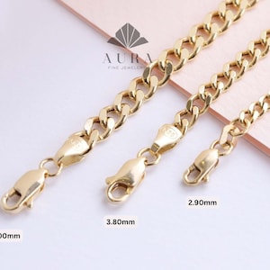 14K Gold Cuban Link Bracelet, Cuban Link Chain Bracelet, 3mm 4mm 5mm Curb Link Bracelet, Stacking Gold Bracelet, Men Women Bracelet, Holiday