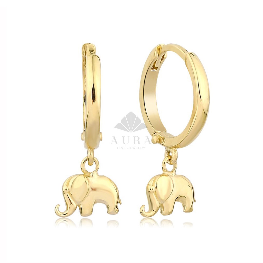 Retro Green Elephant Earrings main image 0