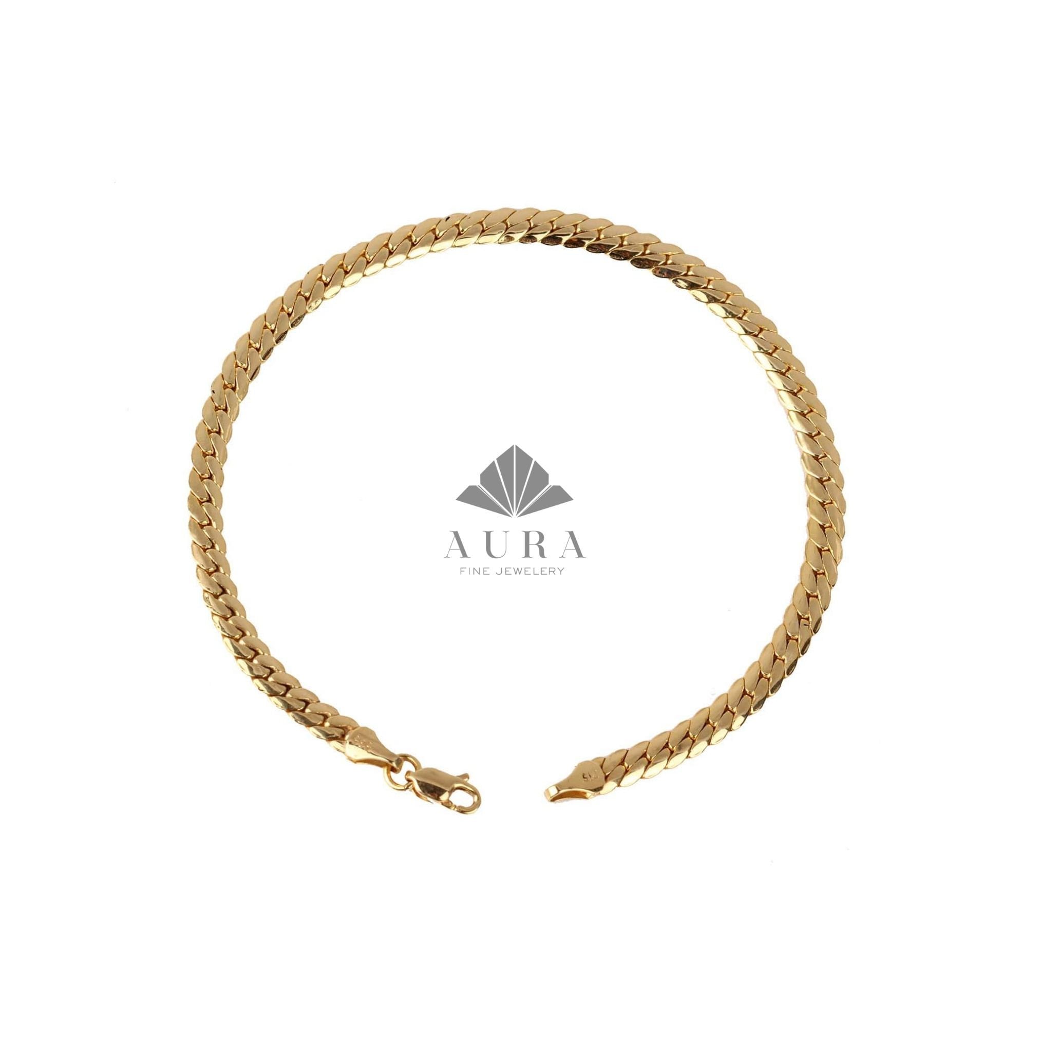 Bracciale Vintage In Corda Inglese Da 7,5" In Oro 9kt Da 4,54 Grammi, GG58 - Italia - Foto 4