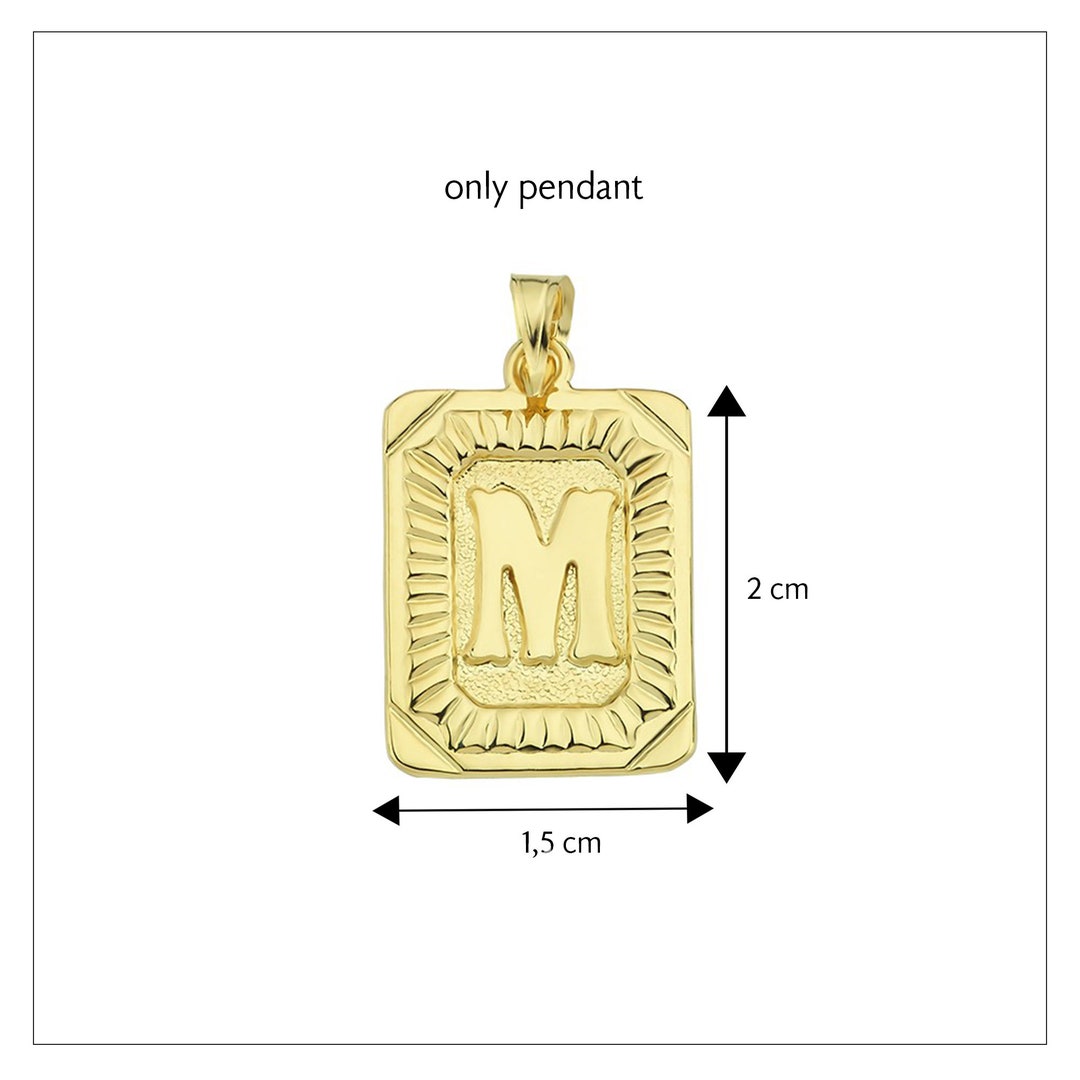 14K Gold Initial Necklace, Personalized Letter Pendant