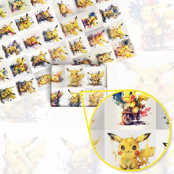 Pikachu Gift Wrap, Wrapping Paper, Perfect for a Gift, Present, Holiday, Birthday! Japanese Anime