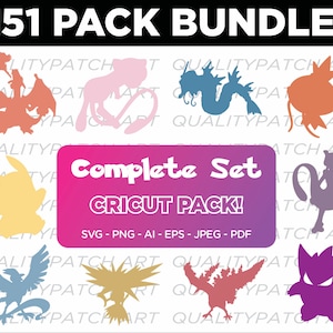 151 Base Character Bundle, Base Set svg Bundle, 151 Designs, Base Set svg, Base Set Designs, Cut Files Cricut, Silhouette
