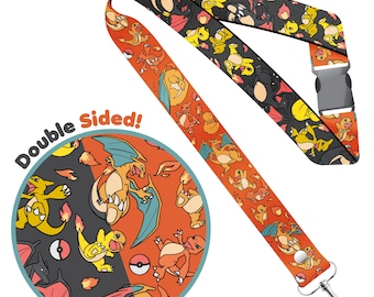 Charizard Charmander Charmeleon XL Breakaway Lanyard! Perfect for a Gift, Present, Holiday, Birthday! Japanese Anime