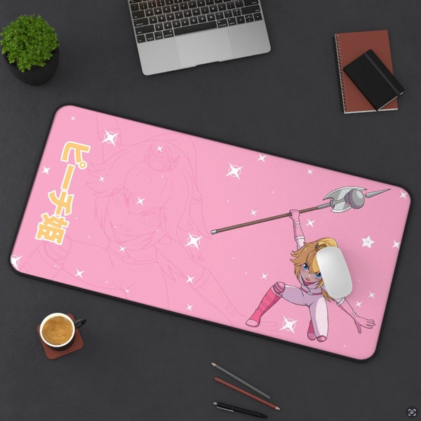 Princess Peach Mario Desk Mat! Perfect for a Gift, Present, Holiday, Birthday! Japanese Anime