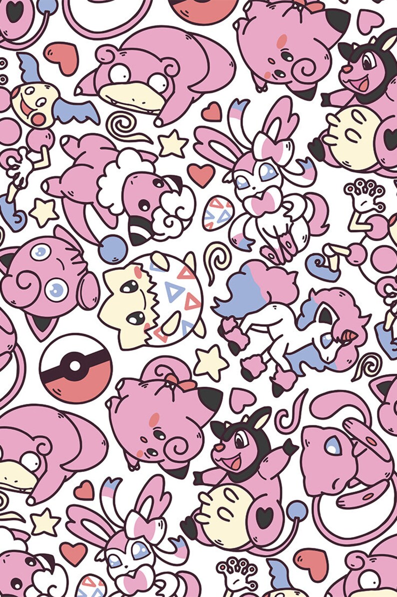 Togepi Pattern Seem Less Fairy Poster! Perfect for a Gift, Present, Holiday, Birthday! Japanese ...