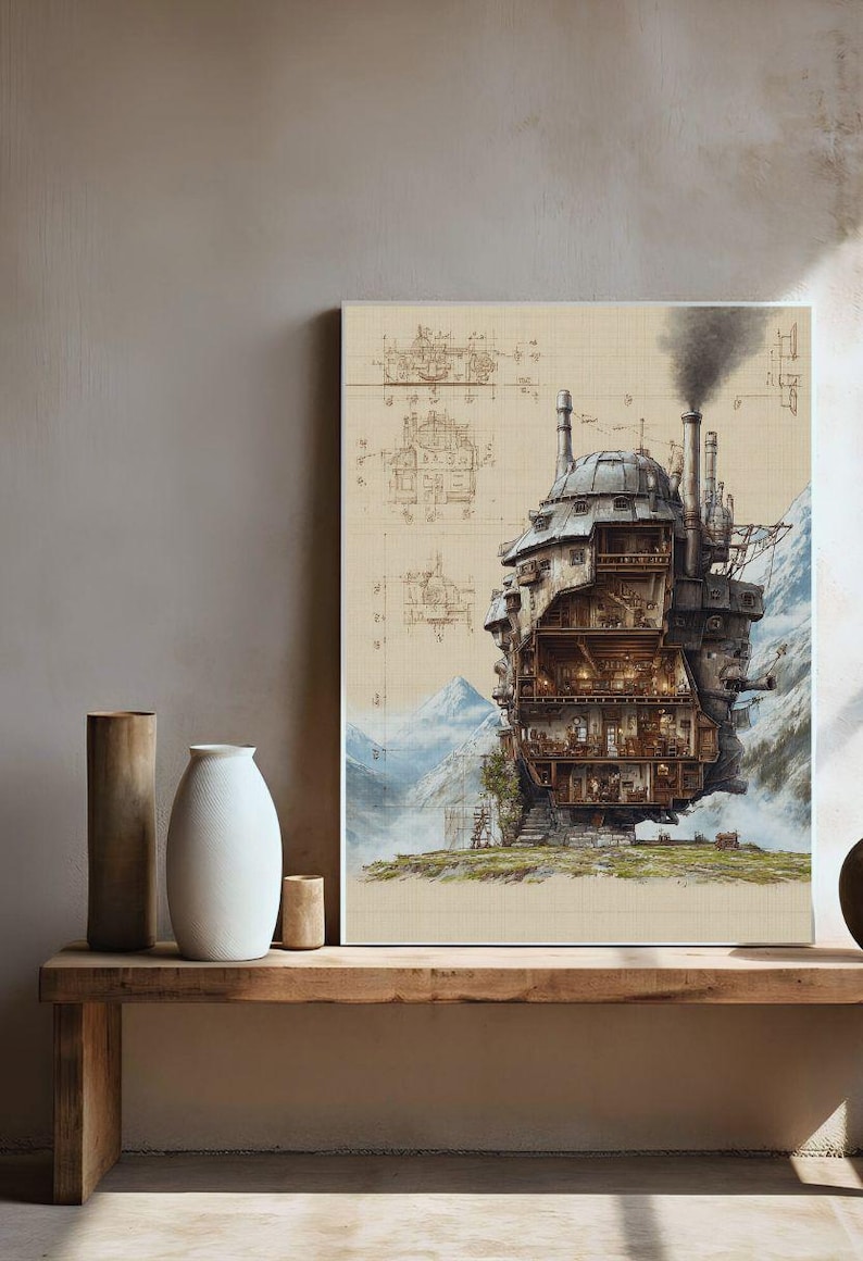 Howl's Moving Castle Poster | Studio Ghibli Wabi Sabi Print image 4