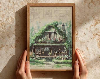 Kiki's Delivery Service Print: Studio Ghibli Anime, Wabi Sabi Decor (Digital Download)