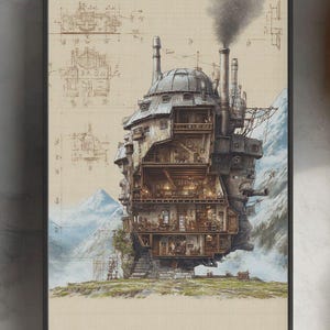 Howl's Moving Castle Poster | Studio Ghibli Wabi Sabi Print image 2