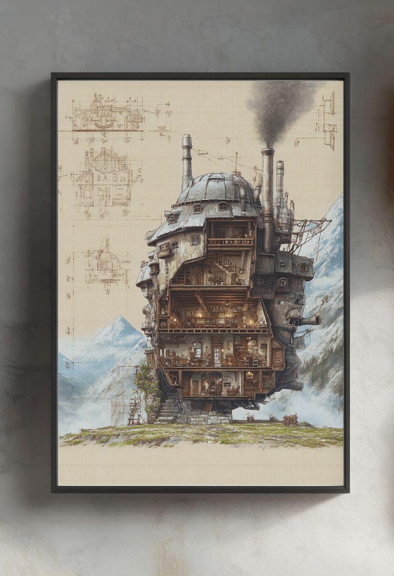 Howl's Moving Castle Poster | Studio Ghibli Wabi Sabi Print image 2