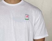 mahjong RED DRAGON TEE embroidered mahjong designs streetwear - gym pump covers - oversized tees - loungewear