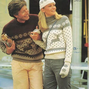 Vintage Fair Isle Sweater Knitting Pattern – Nordic Set PDF (Instant Download)