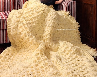 Vintage Textured Afghan Knitting Pattern (PDF Download)