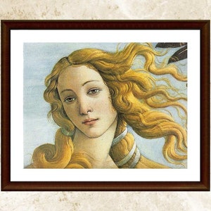 Patrón de punto de cruz de Venus, El nacimiento de Venus por Sandro Botticelli, Xstitch, PDF, Descarga instantánea