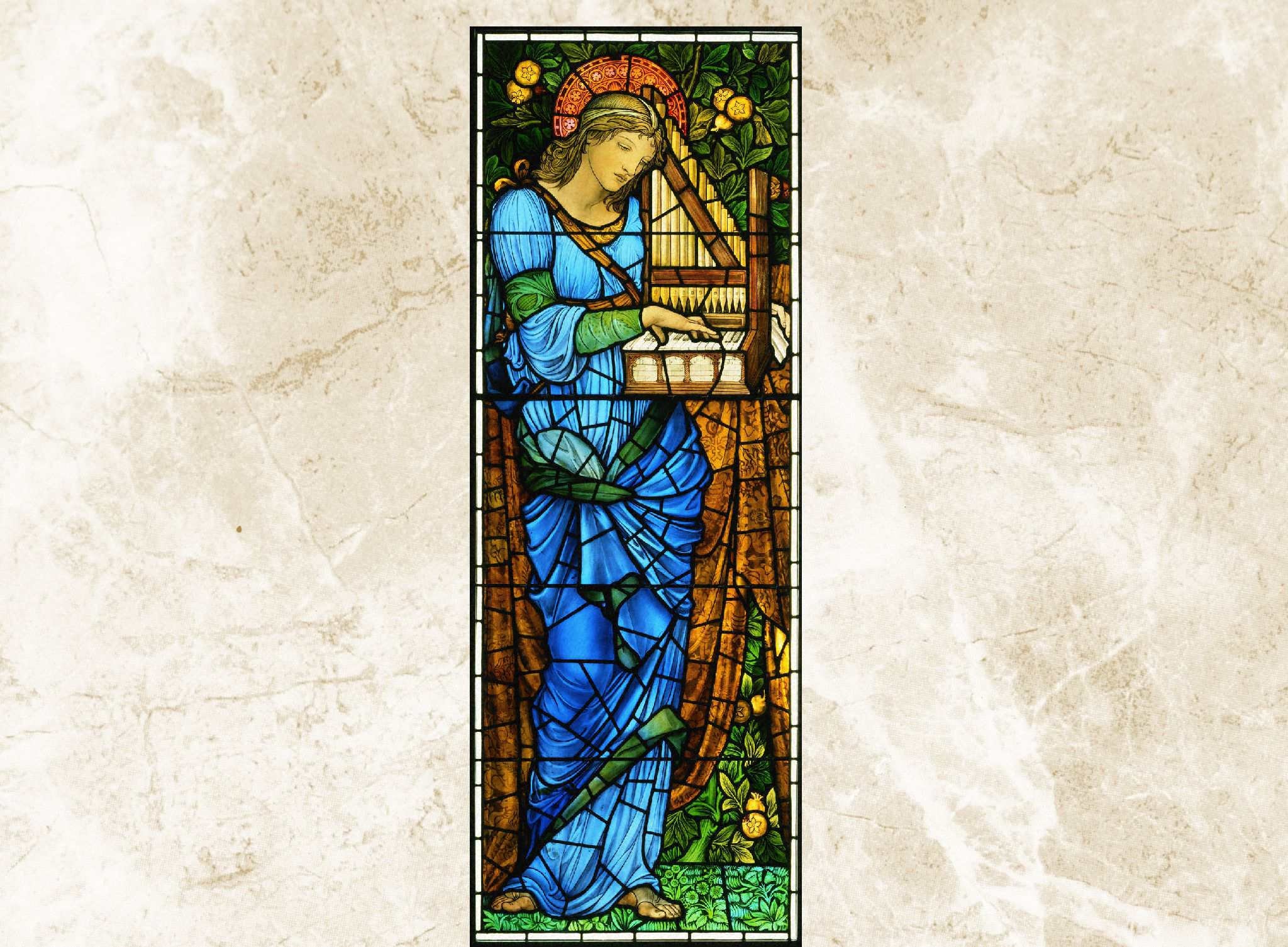 Santa Cecilia Cross Stitch Pattern, Saint Cecilia by Edward Burne