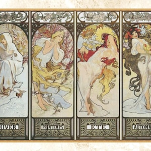 Alphonse Mucha Four Seasons Cross Stitch Pattern (PDF)