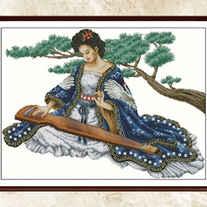 Geisha Cross Stitch Pattern,A Peaceful Reign,Japanese Women,Pattern Keeper,xstitxh,Pdf,Instant Download,Asian