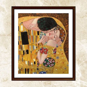 Cross Stitch Pattern,The Kiss by Gustav Klimt,Pattern Keeper,embroidery,xstitch,needlework, Pdf,Instant Download