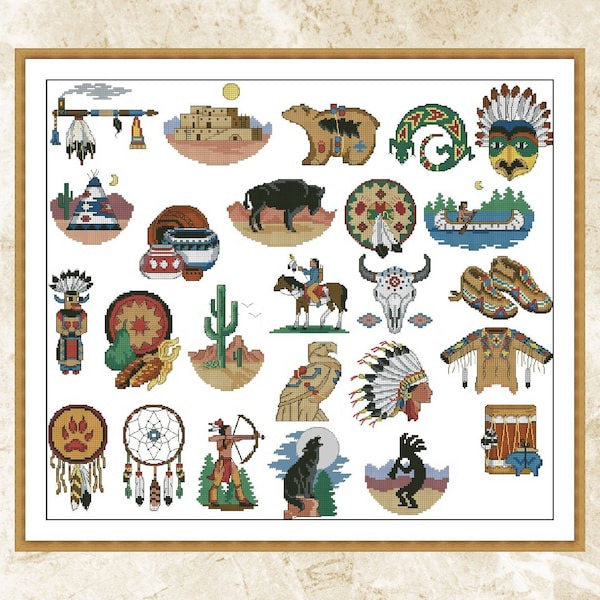 Indian Cross Stitch Etsy