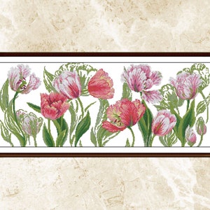 Tulips Cross Stitch Pattern,Spring Tulips,Pattern Keeper,Embroidery,Counted cross stitch, Pdf,Instant Download