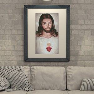Padrão de ponto cruz de Cristo, Sagrado Coração de Jesus, Guardião de padrões, xstitxh, Bordado, PDF, Download instantâneo