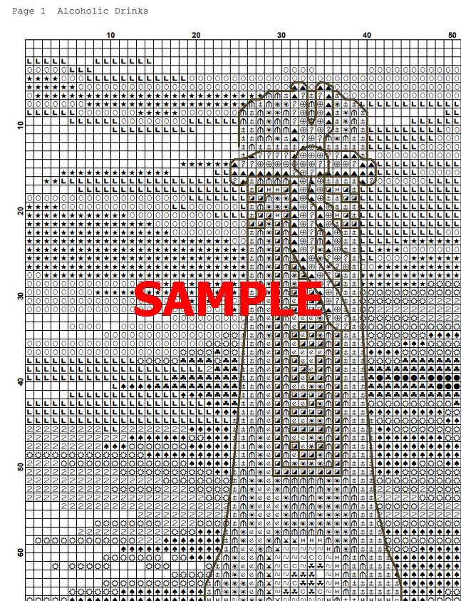Alcoholic Drinks Cross Stitch Pattern, Whiskey,embroidery, Sparkling ...