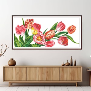 Tulips Cross Stitch Pattern,Flowers,Pattern Keeper,xstitch,Embroidery,Pdf,Instant Download