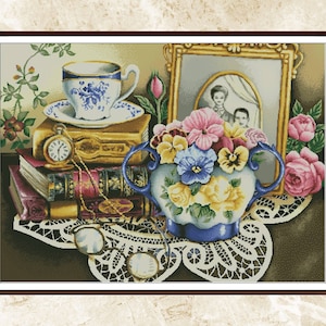 Cross Stitch Pattern, Study Room  ,Counted Cross Stitch ,Pdf , Instant Download